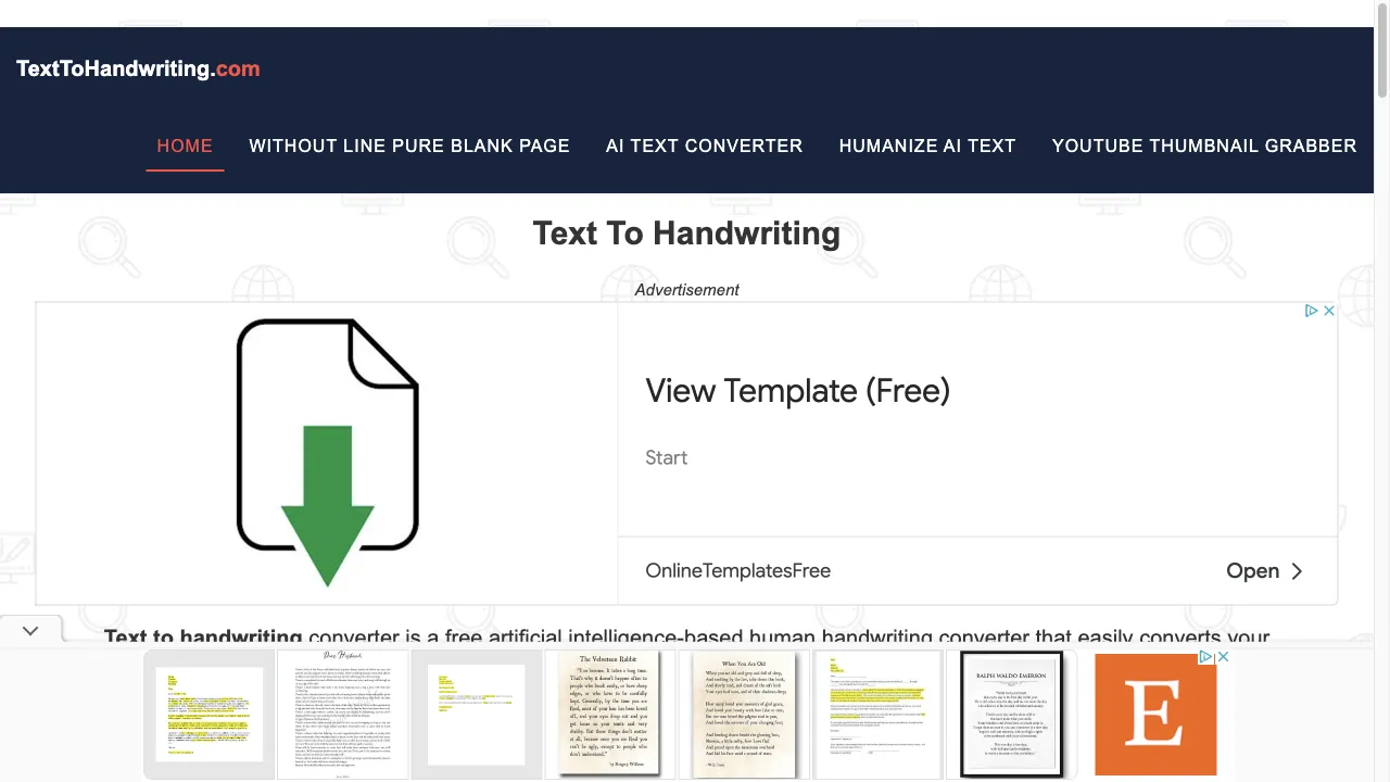 Text zu Handschrift Converter